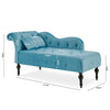 Chaise Lounge Elegant Colourful Velvet Reader's Bedroom Lounge Sofa w/ Wood Legs