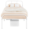 3ft Single Metal Bed Frame with High Headboard Strong Iron Platform Bed White