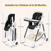 Baby High Chair Foldable Dining Chair Portable Adjustable Feeding Chair-Black