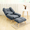 Fabric Upholstered Lazy Sofa Lounge Recliner Chair Bed Fireside Armchair w/Stool