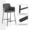 2PCs Faux Leather Bar Stool Breakfast Kitchen Bar Chair w/ Backrest Footrest