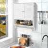 Bathroom Wall Cabinet Wall Mounted Storage Cabinet w/2 Louvered Doors-White