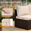 Rattan Sectional Sofa Set 8 PCS Wicker Patio Furniture Set-Brown