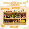 Storage Cube Wooden Bookcase 2 Tier Open Display Shelf Storage Cabinet-Beige
