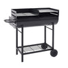 half drum barrel steel portable wheels trolley|barbecue tools such as forks