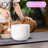 CVNC 432Hz 8" Quartz Crystal Singing Bowl Frosted Chakra for Sound Heal Bath
