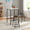 3 Piece Pub Dining Set, Industrial Counter Height Dining Sets with 2 Soft Stools