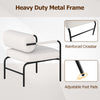 Comfy Side Armchair Modern Leisure Chair with Metal Armrests-White