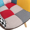 Linen Fireside Armchair High Back Leisure Sofa Tub Accent Chair with Wooden Legs