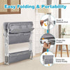Foldable Waterproof Diaper Changing Station w/ Large Storage Rack-Grey
