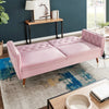 3 Seater Sofa Bed Pink Velvet Button Back - Victoria