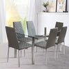 2/4pcs Modern Dining Chairs Faux Leather Padded Kitchen Dinner Seat Black/Grey