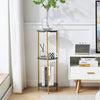 90cm Plant Stand 2/3-Tier Flower Holder Tall Side End Table with Golden Frame