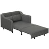 Pull Out Sofa Bed, Fabric 2 Seater Sofa Couch for Living Room, Grey