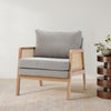 Modern Accent Fabric Chair Single Sofa Upholstered Rattan Armchair Living Room
