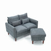 2 Seater faux leather/Linen Fabric Love Seat Sofa Armchair with Footstool Couch