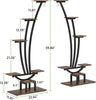 Tribesigns 6-Tier Tall Indoor Plant Stand Pack of 2, Metal Curved Display Shelf