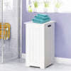 Large Wooden Laundry Bin Storage Basket White Storage Cupboard w/ Lid