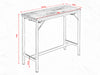 Breakfast Bar Table with 2 Glass holders 2 hooks Kitchen Long Dining High Table