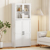 Bedroom Closet Storage Cabinet Wooden Utility Organizer w/Doors-White