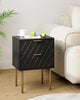 Bedside Table, Small Bedside Tables with 2 Drawers, Wooden Nightstand Table
