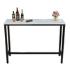 120cm Long Marble Bar Table Counter Height Pub Bar Cafe Breakfast Dining Table