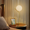 Desk Lamp Indoor Lighting Table Bedside Light w/ White Glass Ball Lampshde Decor