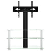 SVV Corner TV Stand 3-Tiers for 32-70 Inch Black and Silver