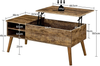 Coffee Table Lift Top Storage Shelf Living Room Rustic Brown Industrial Modern