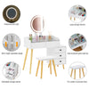 LED Mirror Dressing Table Vanity Make up Desk with 5 Drawers and Stool