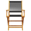 Folding Garden Chairs Set of 4 Black Solid Acacia Wood Garden Patio N1V7