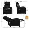 Adjustable Boucle Reclining Chair For Living Room Bedroom Home Theater Black
