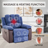 Electric Recliner Massage Heated Vibration Sofa Reclining Lounge Armchair Blue