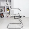 Cantilever PU Leather Dining Carver Side Arm Chairs Seat Home Office Chrome Legs