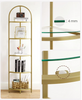 VASAGLE Corner Shelf, 5-Tier Plant Stand, Freestanding Glass Shelf Tower 8-2-551