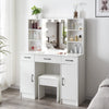 Dressing Table With Drawers Mirror Stool Set Makeup Desk Vanity Table Bedroom UK