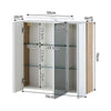 Bathroom Cabinet Mirror Wall Mounted Storage Cupboard Adjustable Shelf Top Light