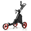 3 Wheel Golf Push Cart Lightweight Folding Pull Golf Trolley Golf Bag Holder