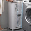 Large Laundry Basket Trolley Cart Rolling Washing Clothes Storage Hamper Sorter