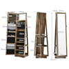 3-in-1 Jewelry Cabinet 360° Swivel Armoire Storage Unit w/Full Length Mirror