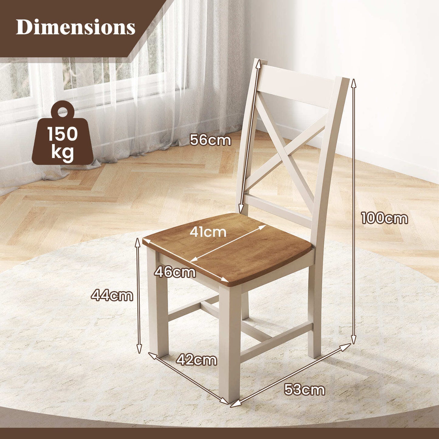 Modern Farmhouse Dining Side Chairs Set of 2