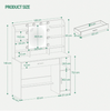 Dressing Table With 8 Shelves LED Mirror Set Makeup Desk Vanity Table Bedroom