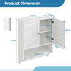 Bathroom Wall Cabinet Wall Mounted Storage Cabinet w/2 Louvered Doors-White