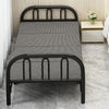 Guest Dorm Single Sleeper Folding Bed Steel Frame Base Curved Headboard Portable