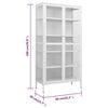 Display Cabinet White 90x40x180 cm Steel and Tempered Glass