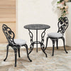 3pcs Bistro Set Cast Aluminium Outdoor Garden Patio Table &2 Chairs w/Cushions