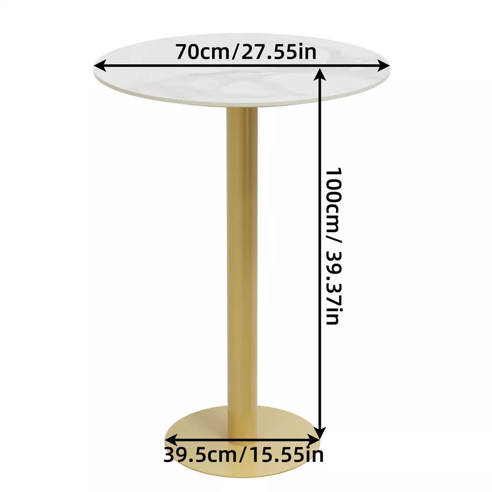 Heavy Duty Round Marble Bar Table Counter Pub Pedestal Poke Side Accent Table UK