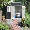 8.5X5.5FT Metal Garden Shed Apex Roof With Window & Double Doors Storage House