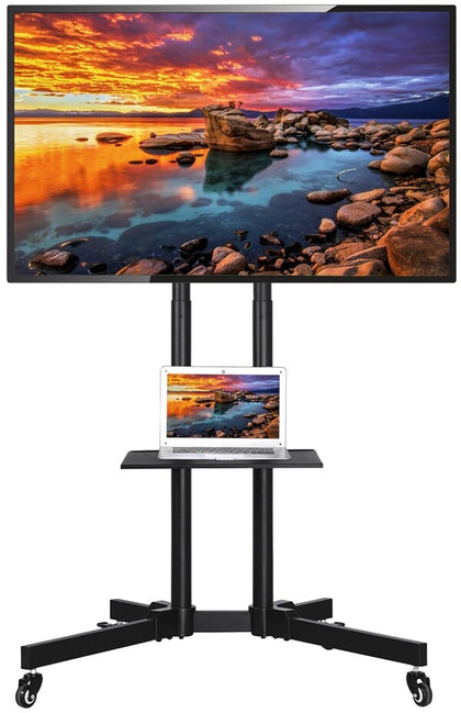 Mobile Floor Standing TV Trolley Cart Mount Bracket TV Stand for 32 - 75 Inch TV