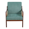 Wooden Frame Accent Armchair Corduroy/Linen Upholstered Padded Single Sofa Chair